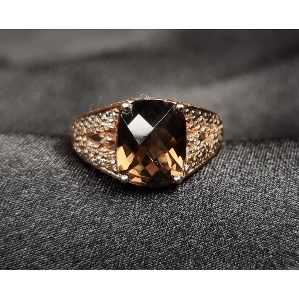 Smoky Quartz Gemstone Ring  925 Sterling Silver